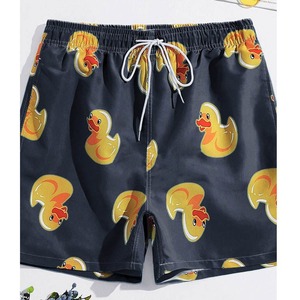 Short de bain pour homme Short de plage à séchage rapide Short décontracté d'été avec imprimé canard drôle Taille élastique Poches à cordon de serrage vente en gros - Product Image 4