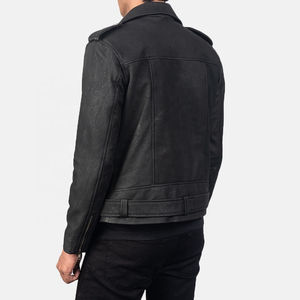 Diseño superior 2025 chaqueta de cuero de Oveja Negra personalizada para hombres chaqueta de moto de invierno acolchada Vintage - Product Image 5