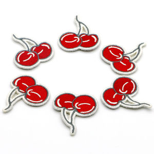 Patchs brodés personnalisables en forme de fleur et de cerise, logo personnalisé pour la couture de vêtements, sacs, chapeaux - Coton/Laine/Polyester - Product Image 5