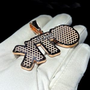 Sur mesure Hip Hop lettre Moissanite diamant nid d'abeille réglage 925 pendentif en argent rappeur hommes Hip Hop fête bijoux - Product Image 5