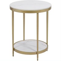 Mesa auxiliar de diseño elegante de Color marrón para la decoración del hogar y la Oficina Mesa de esquina de madera con mango natural