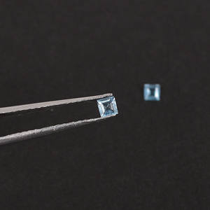 Aigue-marine brésilienne naturelle 3x3mm coupe carrée 0.20 cts pierre précieuse en vrac pour la fabrication de bijoux - Product Image 2