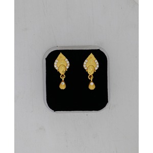 ต่างหูชุบทองประดับเพชรเซอร์คอนทรงเรขาคณิตสำหรับผู้หญิงและเด็กผู้หญิง - Product Image 1