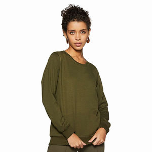 Sudadera informal de alta calidad 2025 para mujer, jersey de gran tamaño de punto de lana de algodón 100%, bordado personalizado, servicio OEM de invierno - Product Image 1