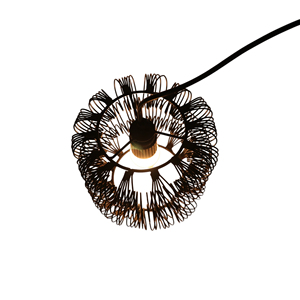 <b>Modern</b> One-<b>Light</b> Industrial Metal Pendant <b>Light</b> for Kitchen Farmhouse Easy <b>Ceiling</b> Installation <b>Black</b> with Iron Cage Middle Size - Product Image 4