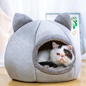 Pet Cat <b>Bed</b> Soft Warm Cozy Cat Cave <b>Bed</b> for Indoor Small Cats Dogs House Tent with Removable <b>Cushion</b> Pillow Pet Puppy House <b>Bed</b> - Product Image 1