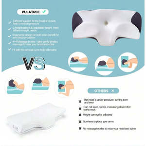 Almohada ergonómica de espuma viscoelástica de contorno para el cuello y el hombro Soporte de enfriamiento para el cuello con funda de almohada lavable para dormir - Product Image 5