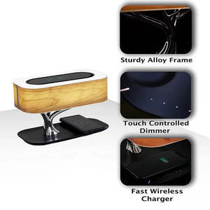 Lampe LED portable sans fil Bluetooth à commande tactile avec abat-jour en bois, design moderne 2023 pour la domotique intelligente - Product Image 6
