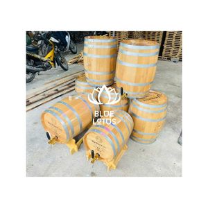 Prêt à être expédié : Baril en bois de chêne, artisanat pur, pour la décoration d'événements festifs et outil de rangement élégant pour l'affichage en magasin de boutique - Product Image 1