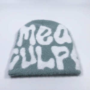 Personnalisé avec Logo Bonnets All Over Print Designer Cap Pour Homme Unisexe Acrylique Haute Qualité Tricot Jacquard Mohair Bonnets Chapeaux - Product Image 2