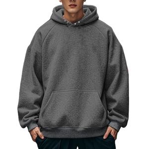 Sweat à capuche personnalisé de haute qualité pull sweat blanc hommes polaire 220 GSM couleur unie surdimensionné à capuche poche sweat - Product Image 6