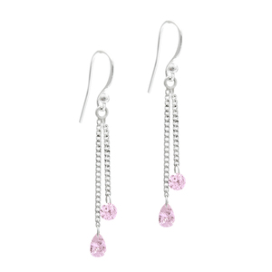 Fabulous Look 925 Sterling Silver Pink Cubic Zirconia Classic Look Pendientes para fiestas de cumpleaños Joyería hecha a mano Proveedor a granel - Product Image 1