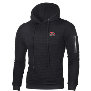 Sudaderas con capucha para hombre, Jersey ajustado con cremallera lateral para hombre, Jersey a cuadros, Sudadera con capucha, ropa informal de invierno personalizada - Product Image 6