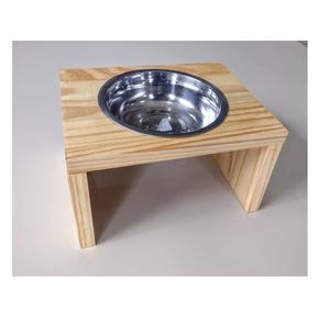 Support surélevé unique en bois bols pour animaux de compagnie avec double mangeoire pour chien et chat plat fer surélevé support chien bol en acier inoxydable - Product Image 5