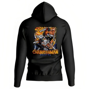 Sudadera con capucha de gran tamaño con bloque de color negro y beige para invierno unisex - Product Image 3