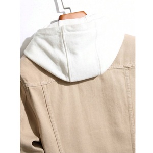 Chaqueta vaquera de doble capa de peso pesado personalizada para hombre, aspecto desgastado lavado de gran tamaño de invierno con decoración de botones, teñido liso - Product Image 4