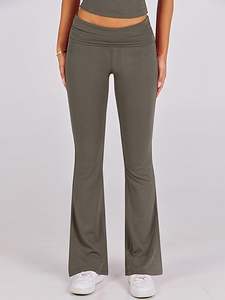 Ropa de verano para mujer, ropa de salón amigable para chicas altas, conjunto de mujer de manga corta personalizada con pantalones acampanados, conjunto de salón de 2 piezas para mujer - Product Image 2