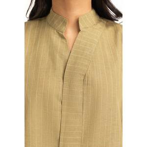 Camisa de Lino de Corte Regular WM-COD-SS25-323T con Cuello Mao, Transpirable y de Estilo Sencillo para Primavera/Verano - Product Image 1