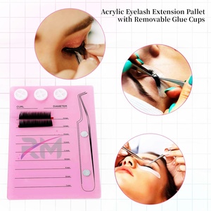 Rmi nhãn hiệu riêng phong cách khác nhau thủy tinh Acrylic Lash gạch từ lông mi màu hồng gạch với ngọc đá keo - Product Image 5