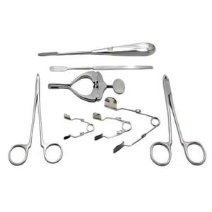 ENTAVEX AS-721 Veterinary Surgical Instrument Set CE Certified 1 <b>Frame</b> (18x27cm) 2 Vulsellum Forceps (24cm) 8 Instruments - Product Image 3