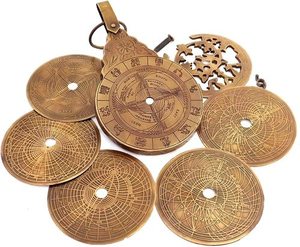 High Quality Durable Elegant Vintage Antique Brass Astrolabe Arabic Calendar Brass Astrolabe Persian Calendar Engraved Plates - Product Image 1
