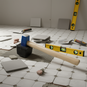 Marteau de percussion carré vulcanisé de 1500 g pour la pose de carreaux - Product Image 3