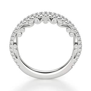 Round Cut Art Deco Matching Eternity Wedding Band para mujer - Product Image 2