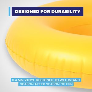 Tubo Flotador Inflable de Goma con Diseño de Pato Derby, Tendencia de Verano, Paquete de 3, Juguete de Piscina para Niños, Anillo de Natación, Edad 3+ Años, Capacidad 70 Libras - Product Image 4