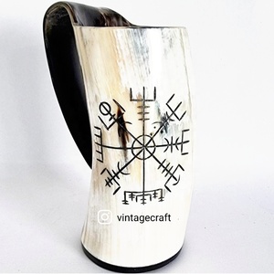 แก้วมักทรงแตรขัดเงาแบบไวกิ้งของขวัญแปลกใหม่ผลิตในอินเดียสำหรับดื่ม - Product Image 4