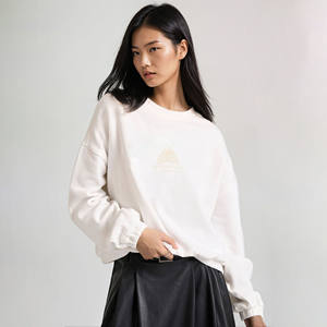 Premium 100% Organic Cotton Crew Neck <b>Jumper</b> Sweatshirt Custom Unisex Oversized Fleece Heavyweight Eco-Friendly Front Women - Product Image 1