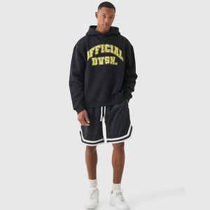 Venta al por mayor de diseño personalizado de gran tamaño Varsity Sudadera con capucha y baloncesto corto conjunto de gimnasio y ropa de entrenamiento de los hombres Sudadera con capucha y pantalones cortos conjunto - Product Image 1