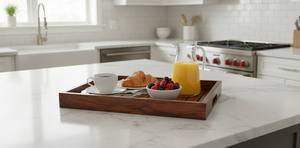 Bandeja de Servir Alimentos de Cocina Hecha a Mano Artesanalmente en Madera de Mango, Acabado de Laca Protectora de Una Sola Capa, Apta para Lavavajillas, Diseño Moderno - Product Image 6