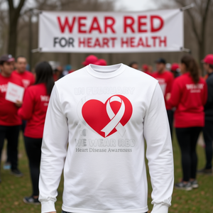Maglietta a Maniche Lunghe per la Consapevolezza sulle Malattie Cardiache (CHD) a Gennaio: Indossa il Rosso per la Promozione della Consapevolezza sulla Salute - Product Image 3
