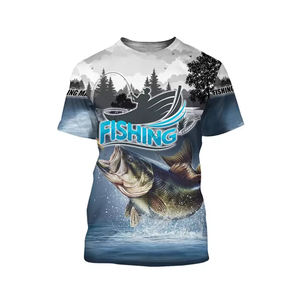 T-shirt de pêche à manches courtes respirant chemise de pêche d'été pour hommes meilleure chemise de pêche en vrac personnalisée - Product Image 5