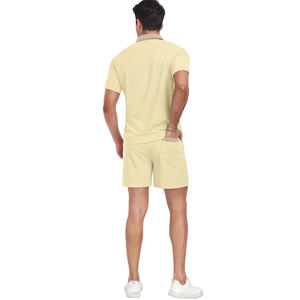 2 Piece Sets Summer Custom Made Polo T Shirt and Shorts Sets for <b>Men's</b> <b>Clothing</b> Plus Size High Street Style Cotton Twin Sets - Product Image 6