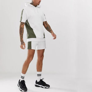 Ensemble double d'été de style de rue pour hommes-Coupe ajustée T-shirt court décontracté en coton élasthanne grande taille vente en gros - Product Image 3