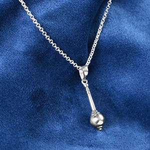 Collier pendentif en argent pur 925 pour hommes et garçons, tendance, forme géométrique boule, plaqué rhodium, zircon, diamant, perle, chaînes en or rose - Product Image 2