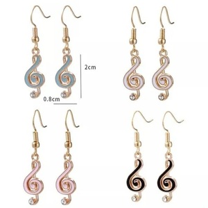 ต่างหูธีมดนตรีที่มีคุณภาพดีมีเอกลักษณ์ดีไซน์เป็นสัญลักษณ์ทำจากอัลลอยป้องกันการเสื่อมเสียน้ำหนักเบาสำหรับผู้หญิงมีสินค้าส่งออก - Product Image 2