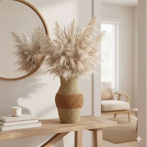 Vase artisanal en fibre de coco et en herbe de mer - Product Image 3