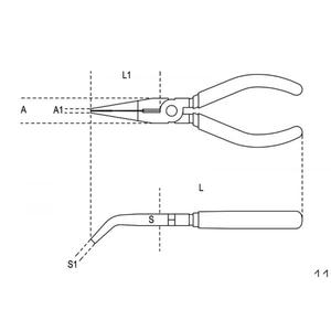 BETA Pince chromée à nez moleté à aiguille courbée extra-longue Poignées antidérapantes à double couche en PVC (Multi-Pack) - Product Image 2