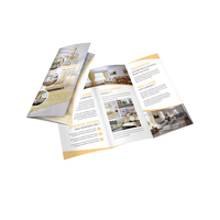 Nouvelles brochures pliées en trois de haute qualité, personnalisées en usine, avec lamination brillante, impression offset CMYK, code QR, design artistique