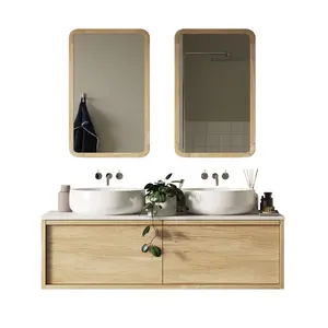 Luxury Product Solid Oak Wood Craftsmade Quartz Marble Composite Bathroom Scandinavian For Modern Home
