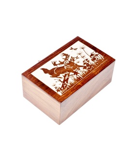 Caja de cremación de palisandro para cenizas humanas Árbol DE LA VIDA Ciervo Urna personalizada para mascotas Entierro hecho a mano - Product Image 1