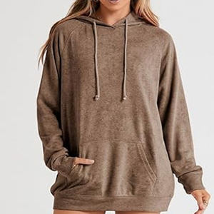 Sudadera con Capucha de Algodón de Alta Calidad al por Mayor OEM, Personalizable con Logotipo, Diseño Oversize, Transpirable para Mujer, Invierno - Product Image 1