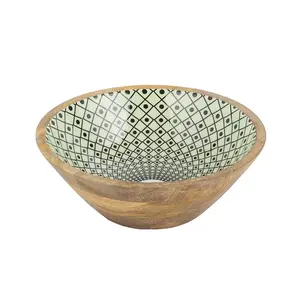 New Pattern Natural Wood Salad Bowl with Servers Set Large Solid Hardwood Salad Wooden Bowl with Spoon for Fruits Salads Root Ca