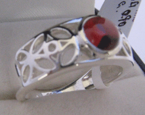 Shah Gems Women's Natural <b>Garnet</b> <b>Ring</b> in 925 Sterling <b>Silver</b> Rhodium Plated Fine Jewelry for Everyday Wear - Product Image 1