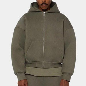 Sweat à capuche zippé unisexe sweats à capuche avec logo personnalisé en gros, vestes à fermeture éclair complète OEM/ODM usine pour les marques de streetwear - Product Image 3