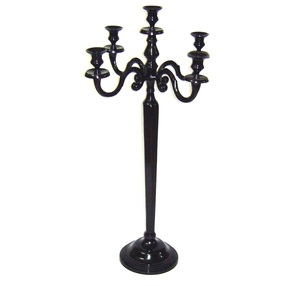 Candélabre en métal pour la Saint-Valentin, cadeau de mariage, bougeoir à cinq bras en métal, design gaufré, design tendance - Product Image 5