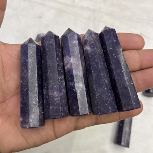 Obelisco de lepidolita Natural, torre de cristal de Mica púrpura, varita de amor, espécimen Mineral, decoración del hogar, regalos curativos de Reiki de China - Product Image 6