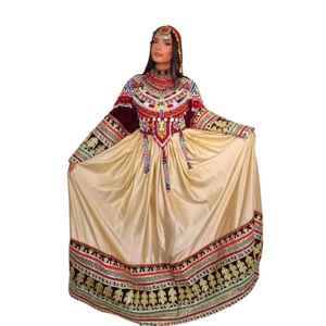 เดรสทางการยาวถึงเข่าของผู้หญิงสไตล์อัฟกานิสถานคูจิทันสมัยคุณภาพสูงตกแต่งด้วยลูกไม้ที่สง่างาม AA impex - Product Image 1